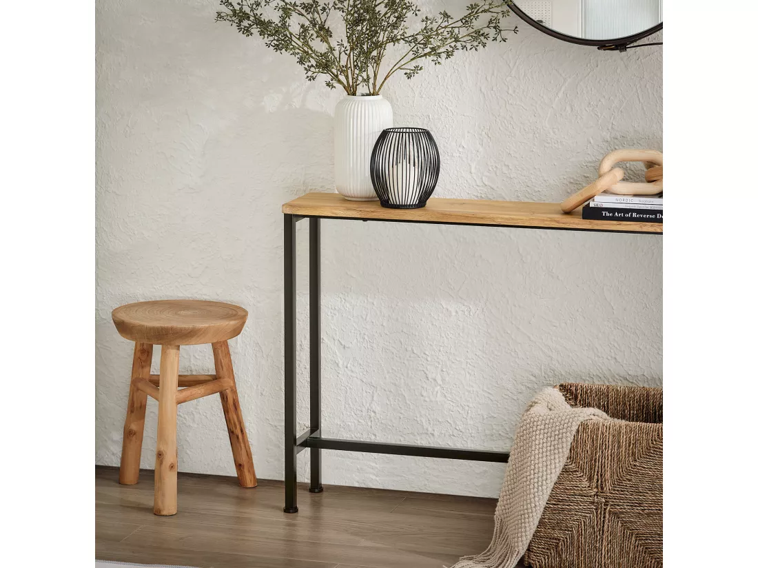 SoBuy FSB19-E Table Console, Table d'appoint, Bout de canapé, Table d’entrée pour Salon, Chambre, Cadre et 4 Pieds en Fer