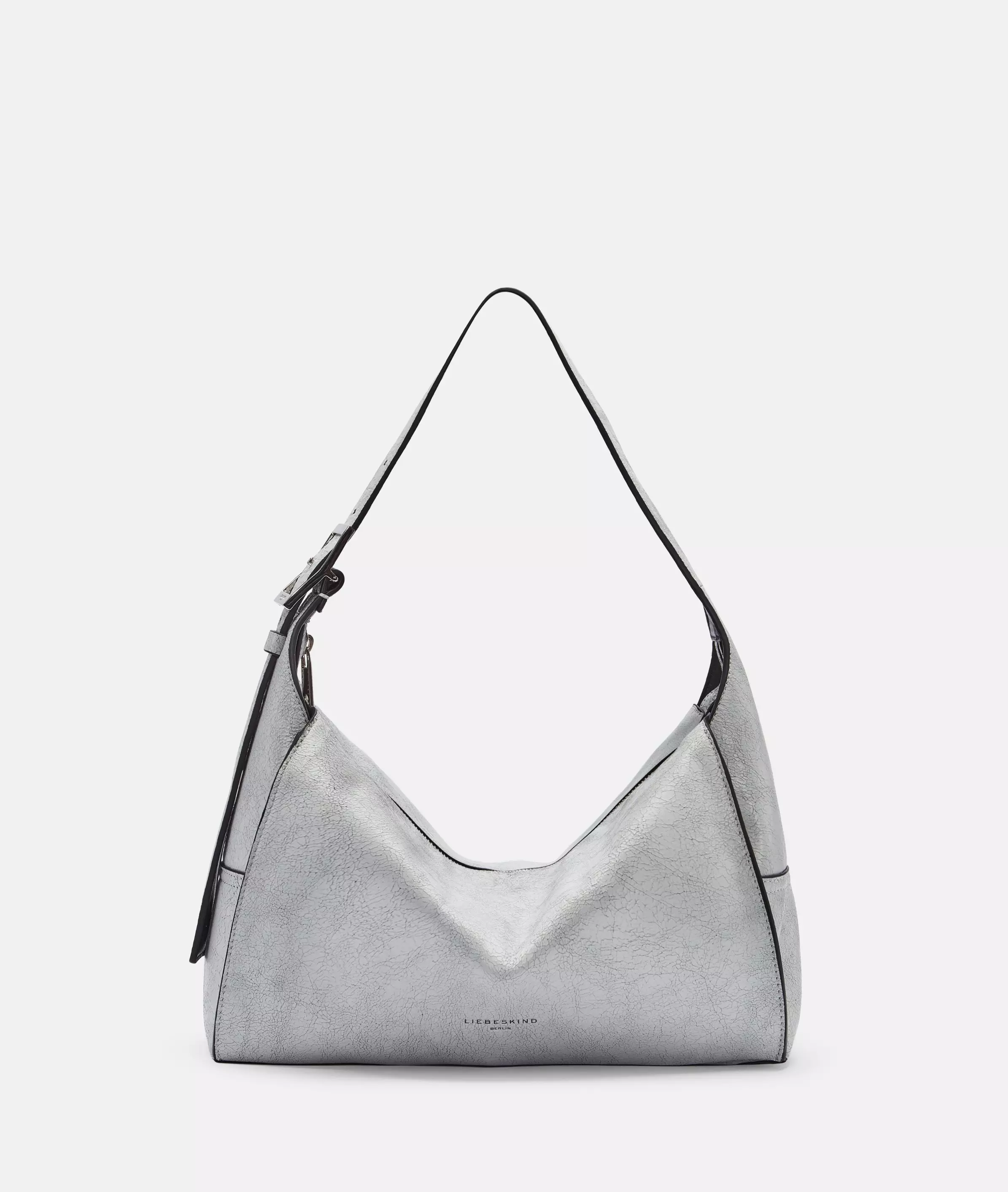 Lou Hobo M Spacious leather hobo bag with breaking effect