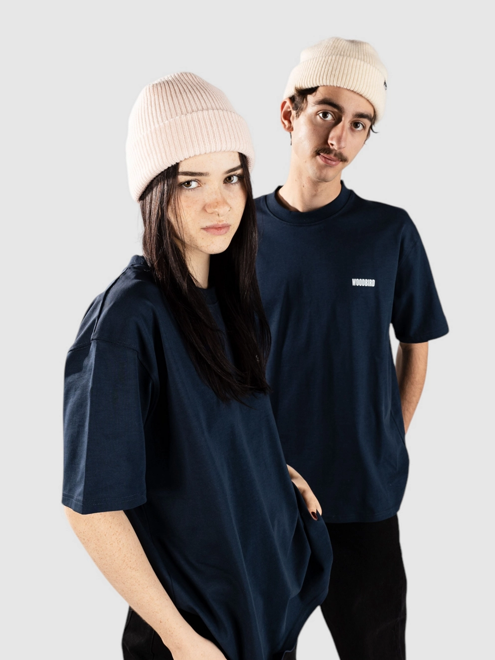 Woodbird Baine Family T-Shirt dark navy