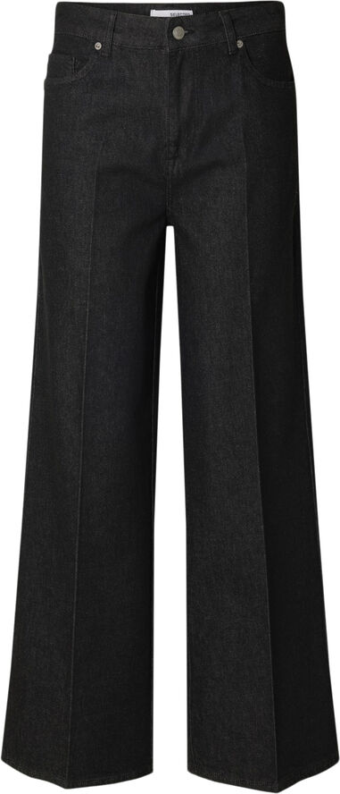Selected Femme SLFCORA HW WOOL DENIM PANT Black denim/rinse