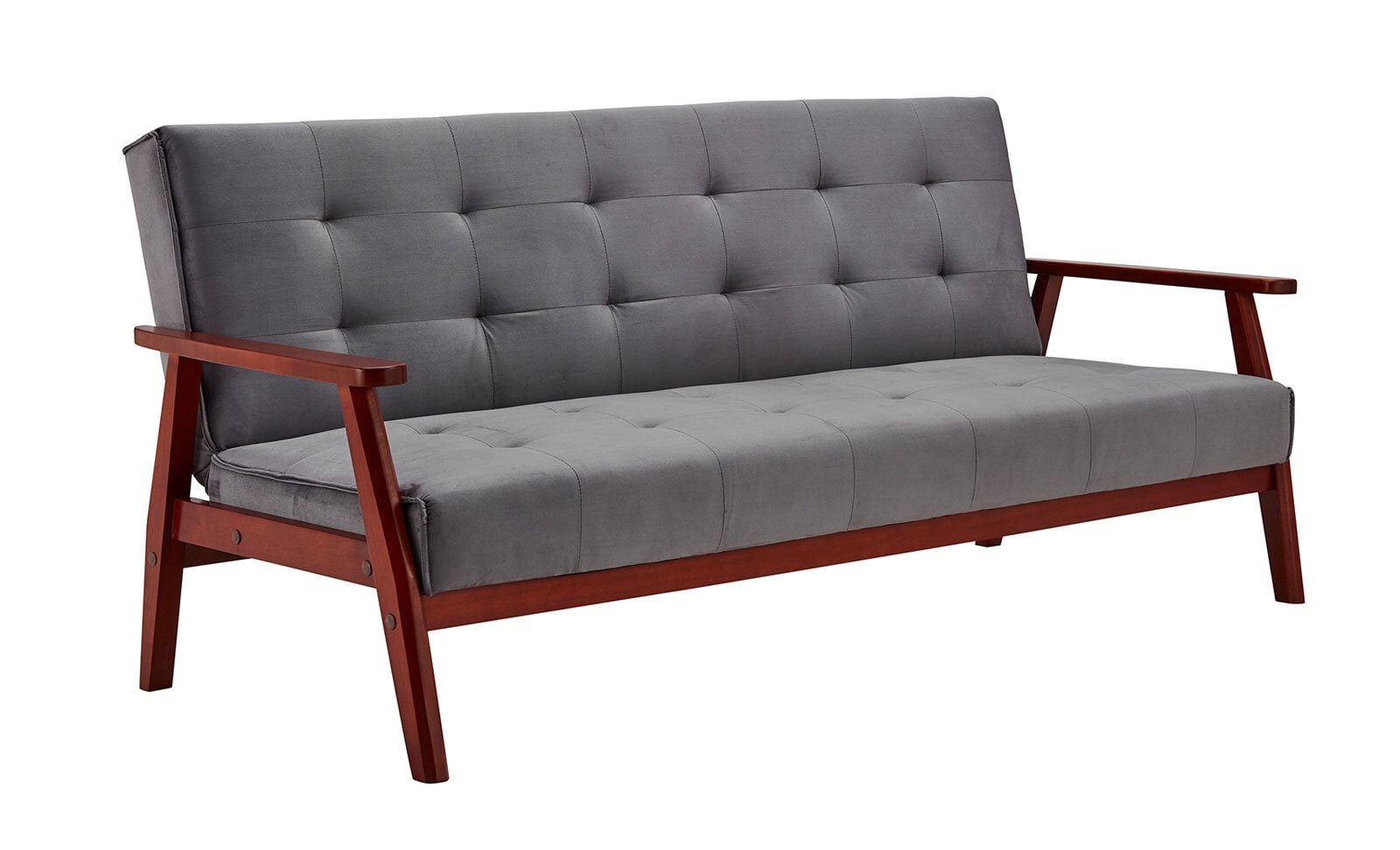Schlafsofa dunkelgrau Samt