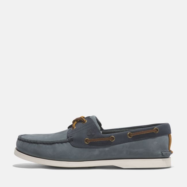Scarpa da Barca in Pelle Classic da Uomo in Blu                medio