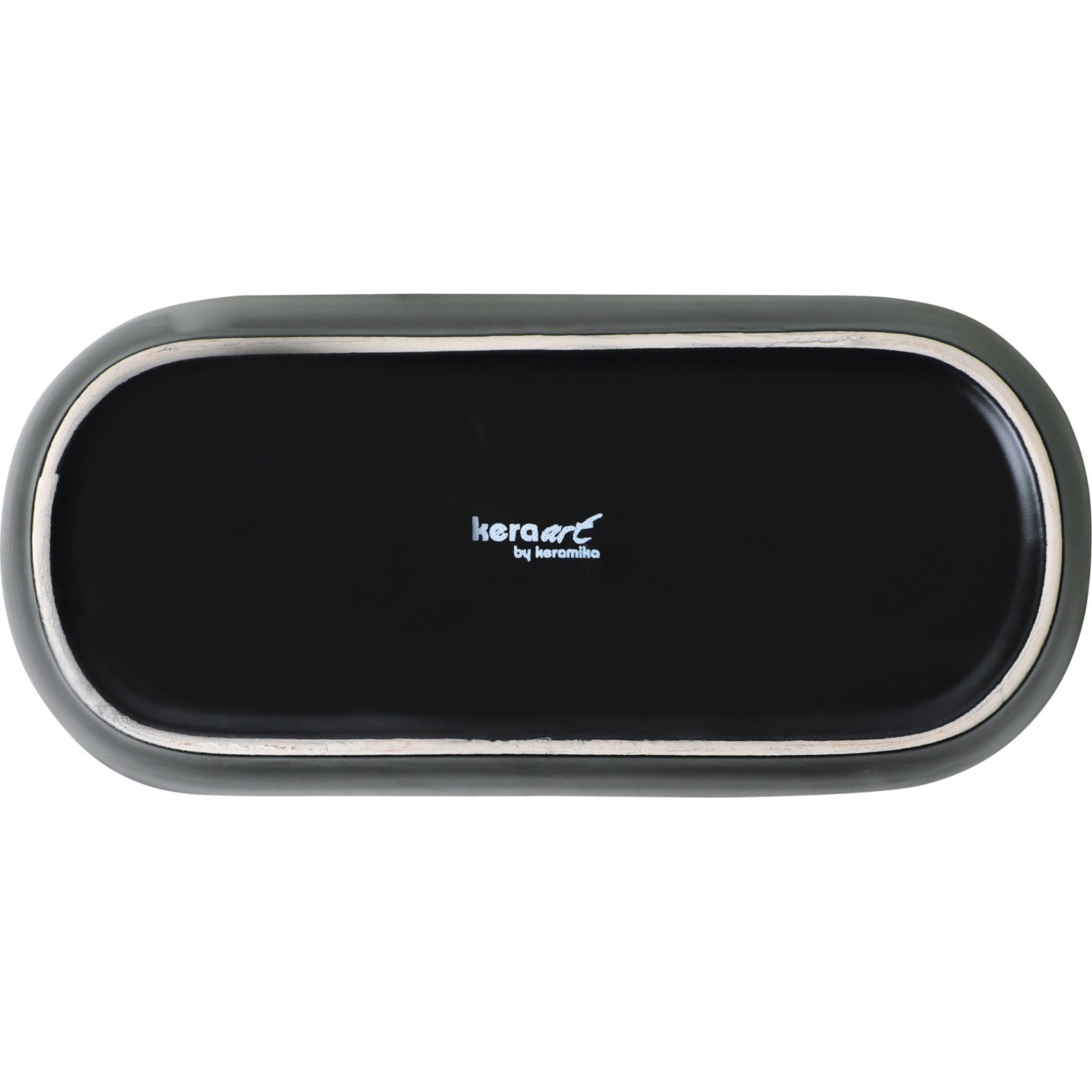 Mezze Schale Oval 26 cm schwarz matt
