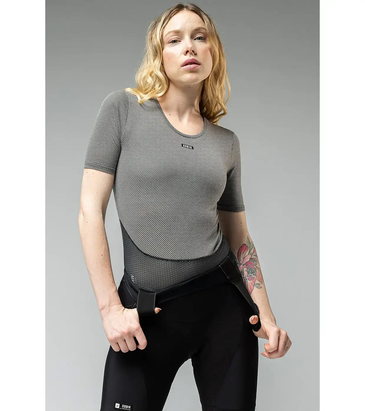 Gobik Cell Skin Ondershirt Korte Mouwen Grijs/Zwart Dames