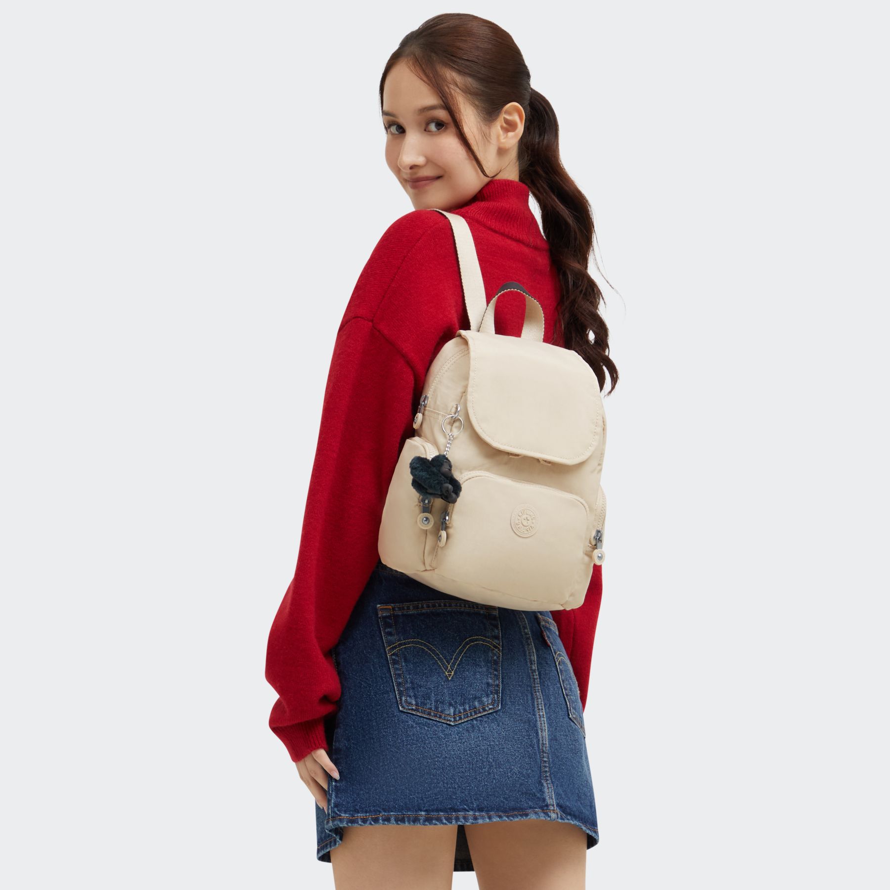 CITY ZIP MINI Mini sac à dos avec bretelles ajustables - Back To Beige