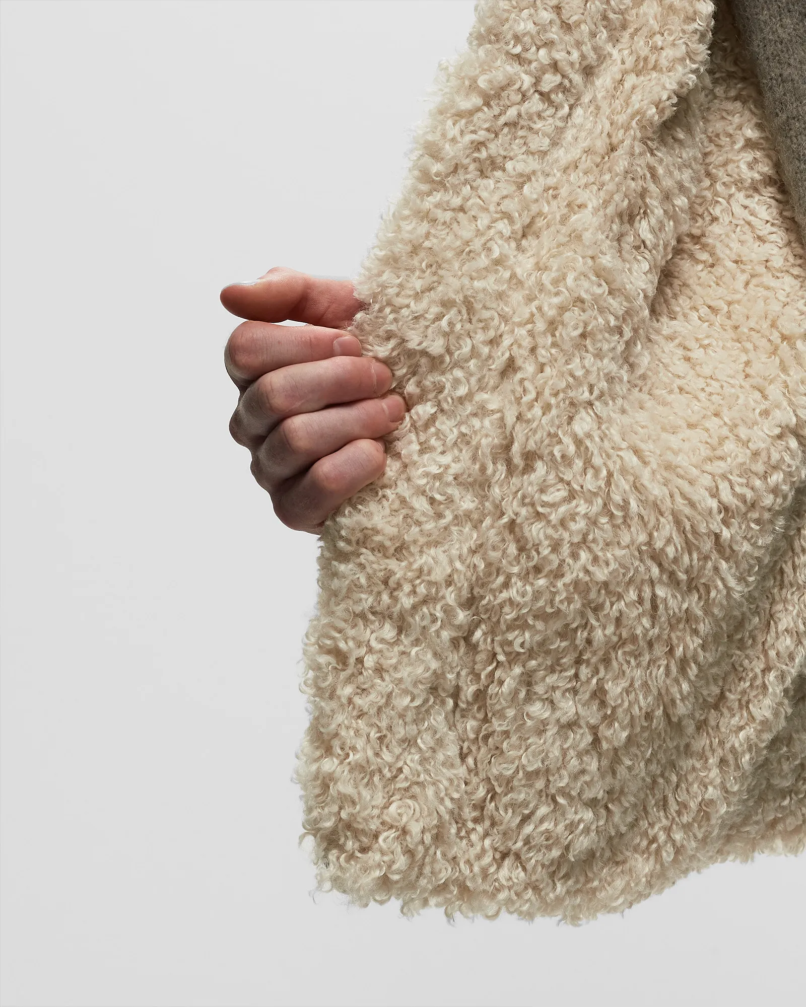 AMI Paris TRUCKER JACKET LINED WITH SYNTHETIC FUR