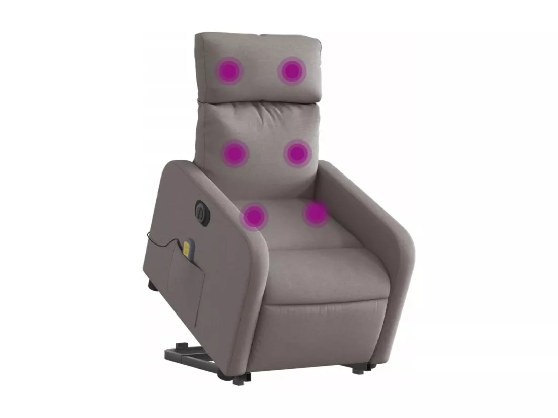 Fauteuil inclinable massant électrique Taupe Tissu
