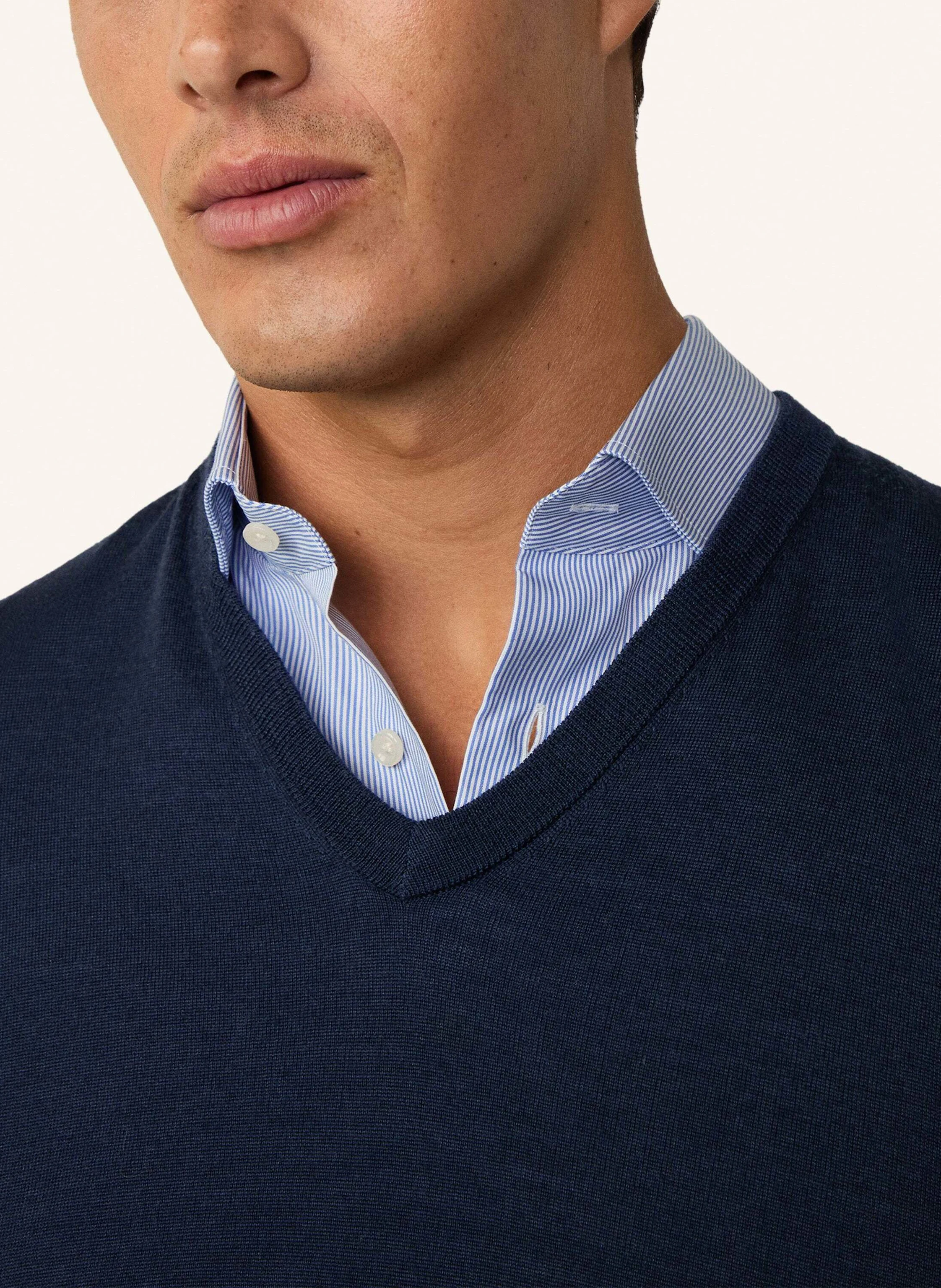 HACKETT LONDON Pullover GMD MERINO SILK V NCK