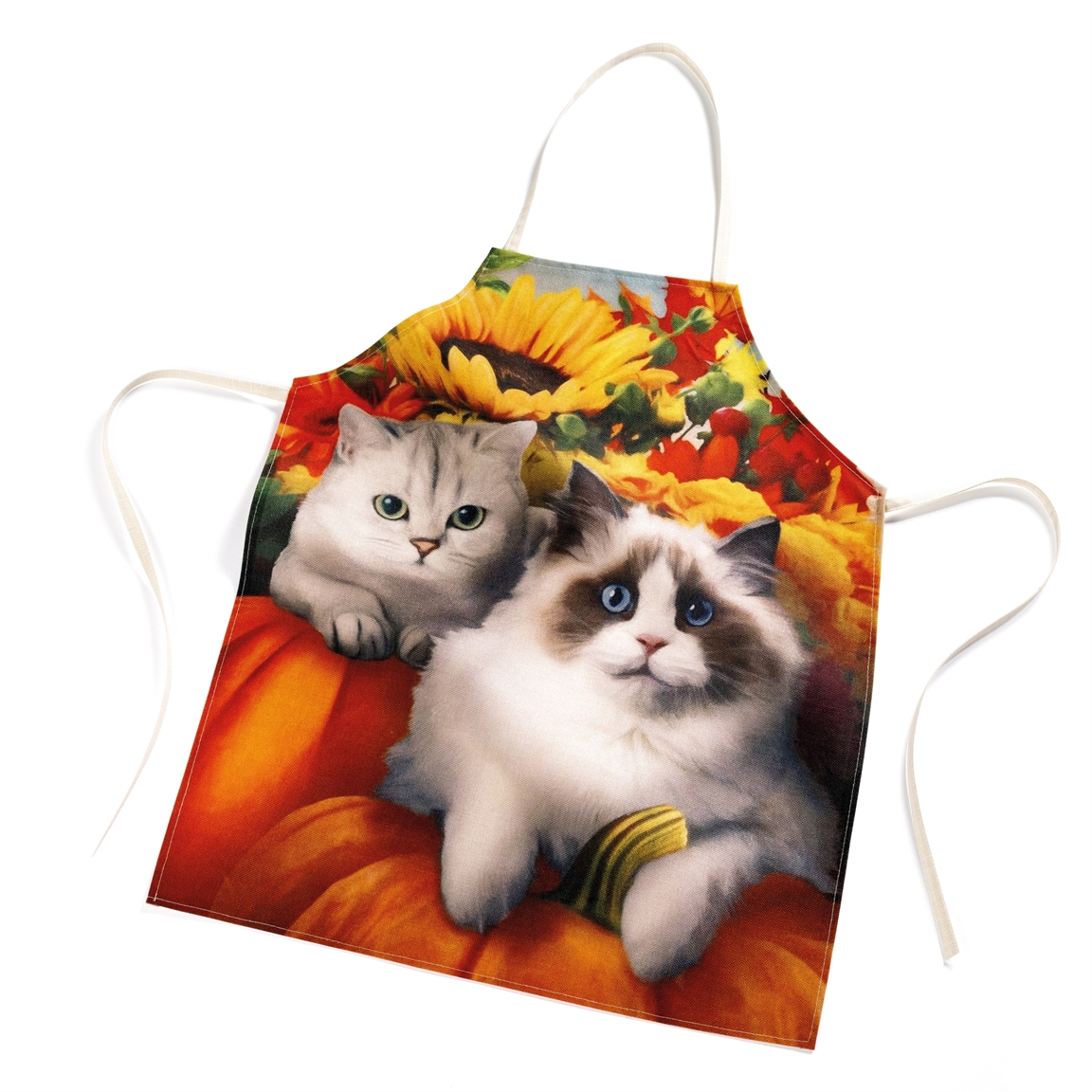 Tablier chat en automne