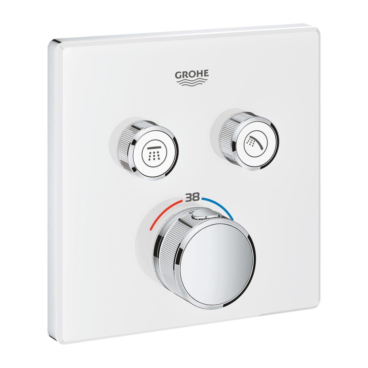 Grohe Grohtherm SmartControl douchethermostaat met omstel 2-weg vierkant wit