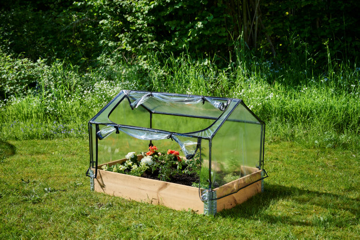 Minidrivhus 120 x 80 cm stål m/plastdug - Garden