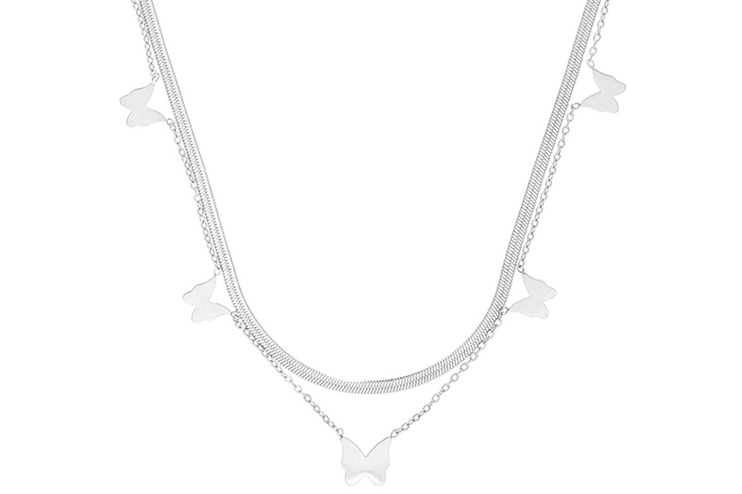 Layering Kette - Steel Butterfly