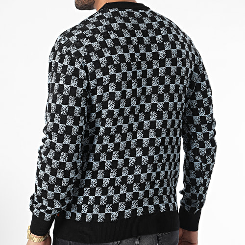 Pull A Carreaux AVH-181 Bleu Noir
