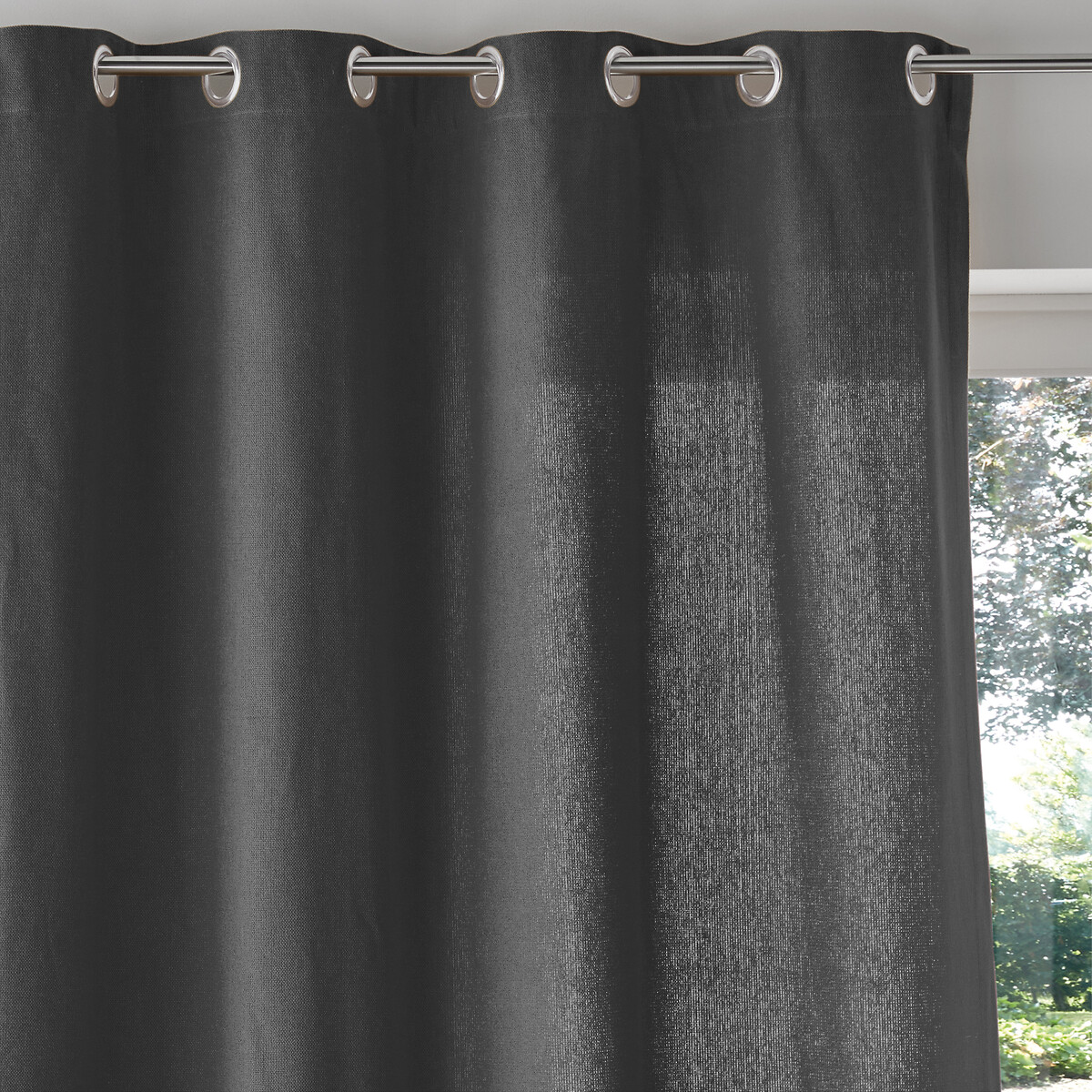 LA REDOUTE INTERIEURS<br>Cortina lisa com ilhós, feita de algodão tecido Panamá