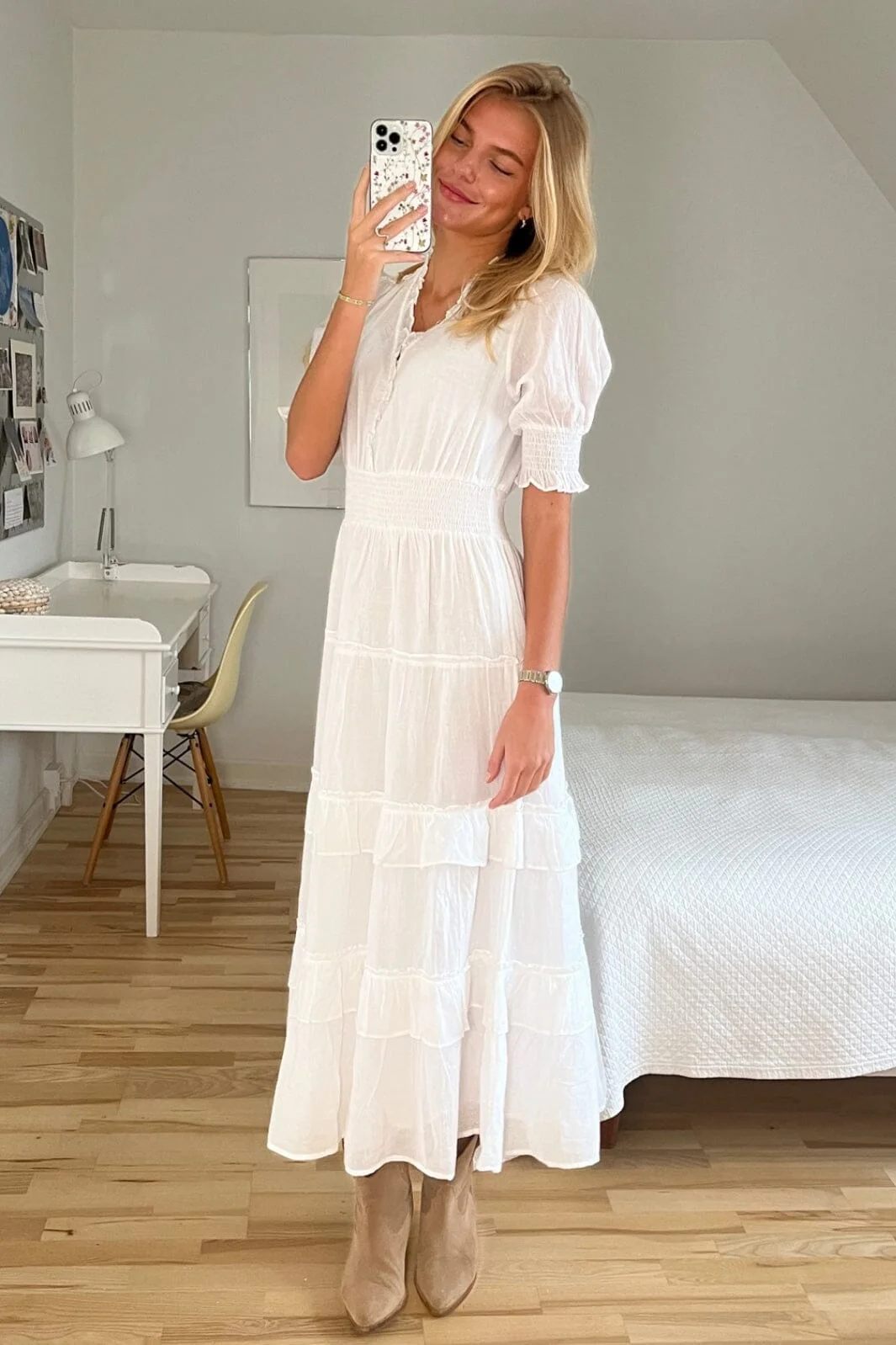 Neo Noir Sophie S Voile Dress white