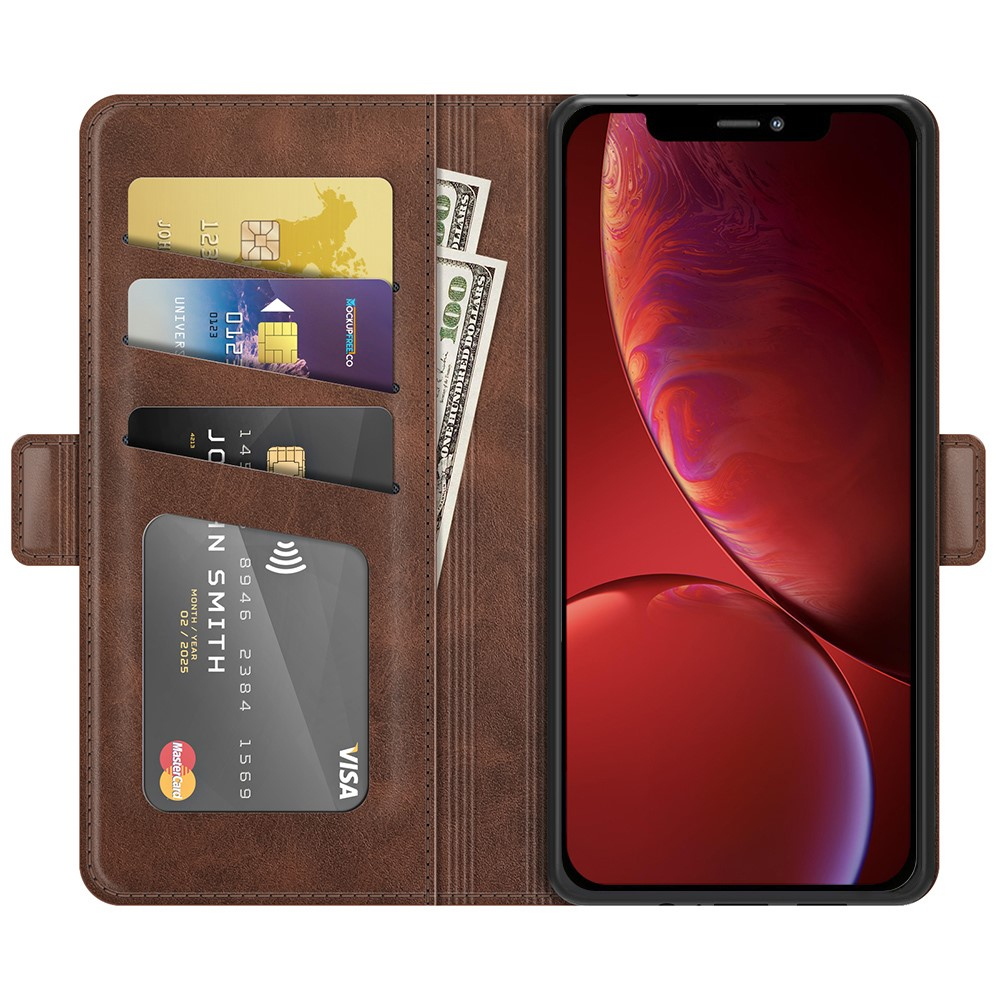 iPhone 13 Vintage Leder Tasche Flip Cover Fashion Design - Braun