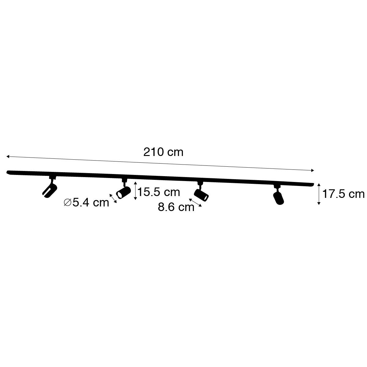 Modern railsysteem met 4 spots wit 1-fase  - Iconic Yade
