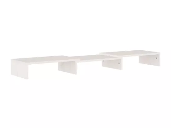 Support de moniteur Blanc 80x24x10,5 cm Bois de pin solide