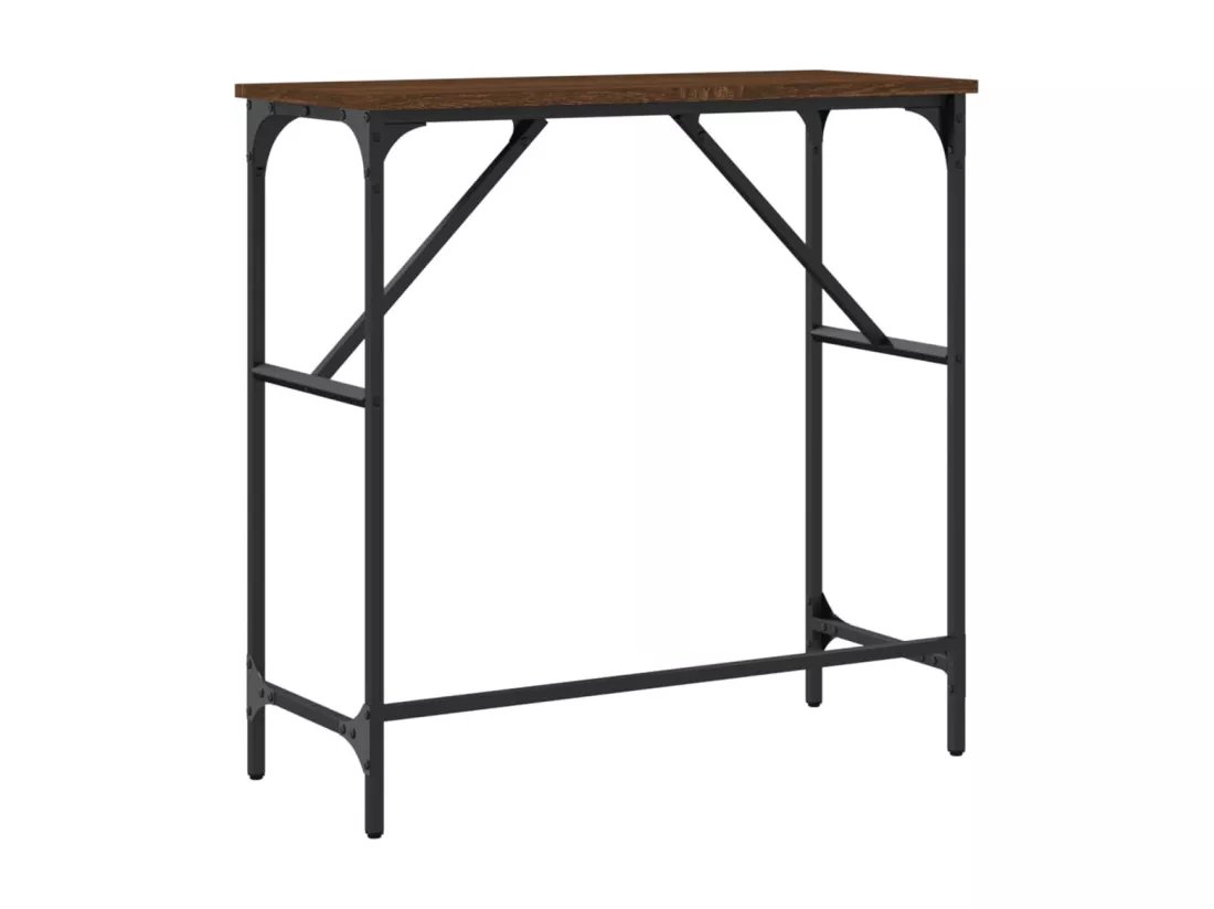 Table console chêne marron 75x32x75 cm bois d'ingénierie