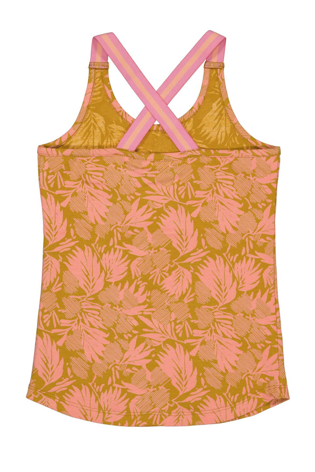Quapi singlet BIRTHE met all over print okergeel/roze