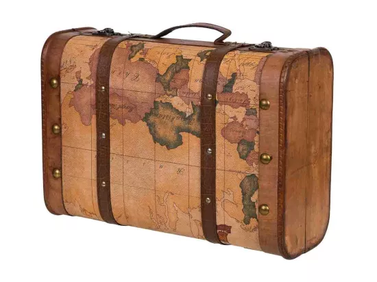 Valise en bois marron 43x30x17