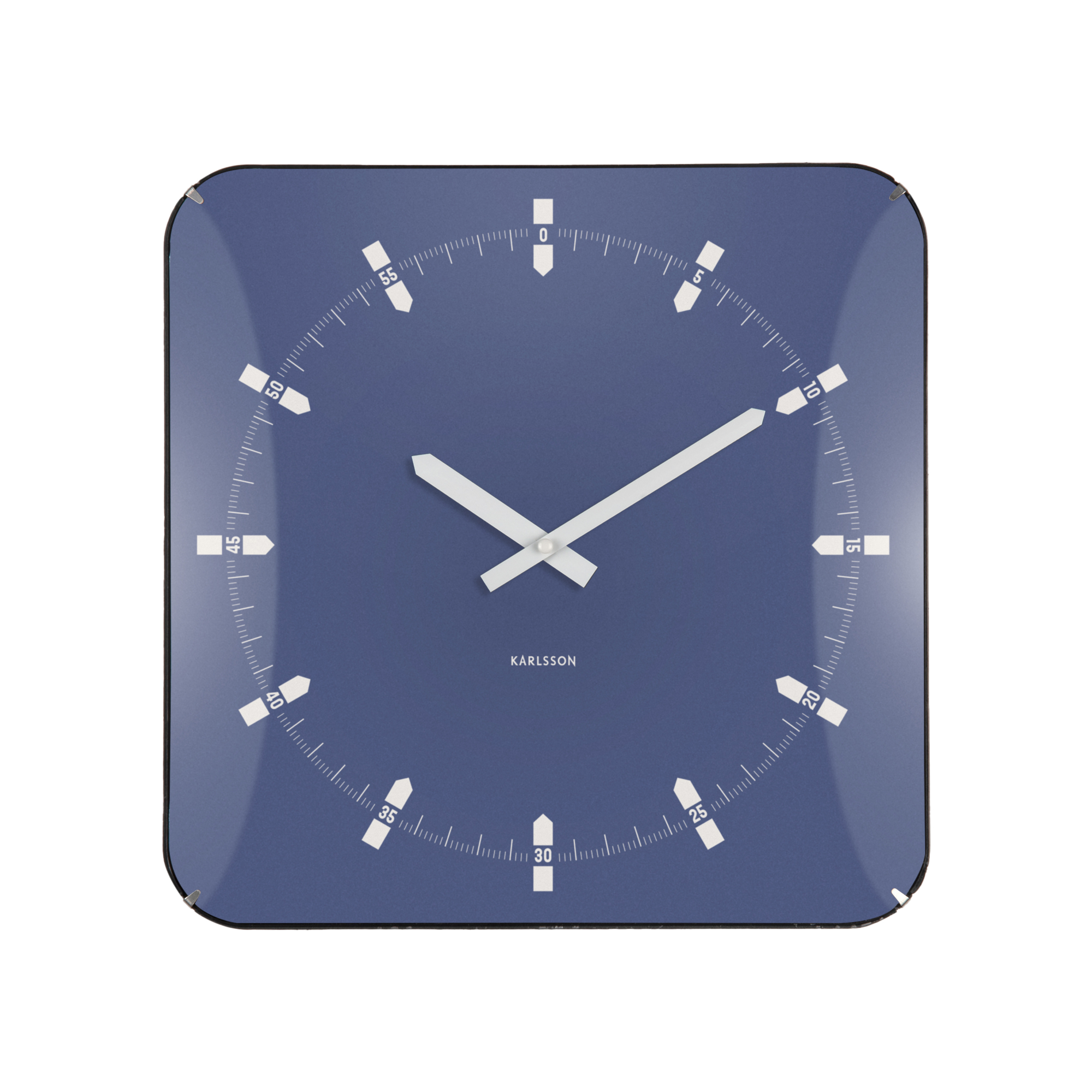 Wandklok Sucinto Dome Square Navy blauw