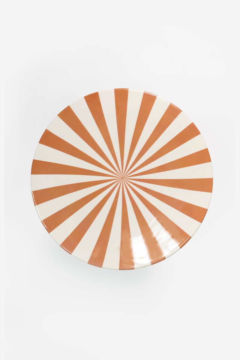 Sissy-Boy Terracotta gestreepte mushroom bijzettafel