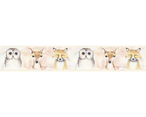 Rand 45890 Kindermuren Dieren beige bruin 5 m x 17,5 cm