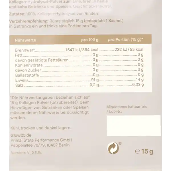 Kollagen Pulver Sachets