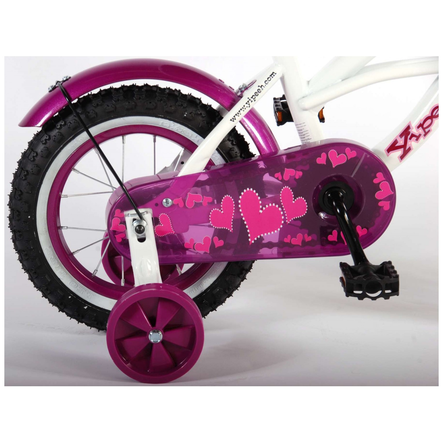 Volare Heart Cruiser Fiets - 12 inch - Wit Paars