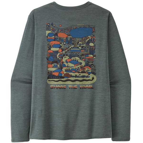 T-shirt randonnée PATAGONIA M'S L/S CAP COOL DAILY GRAPHIC SHIRT COMMONTRAIL: NOUVEAU GREEN X-DYE