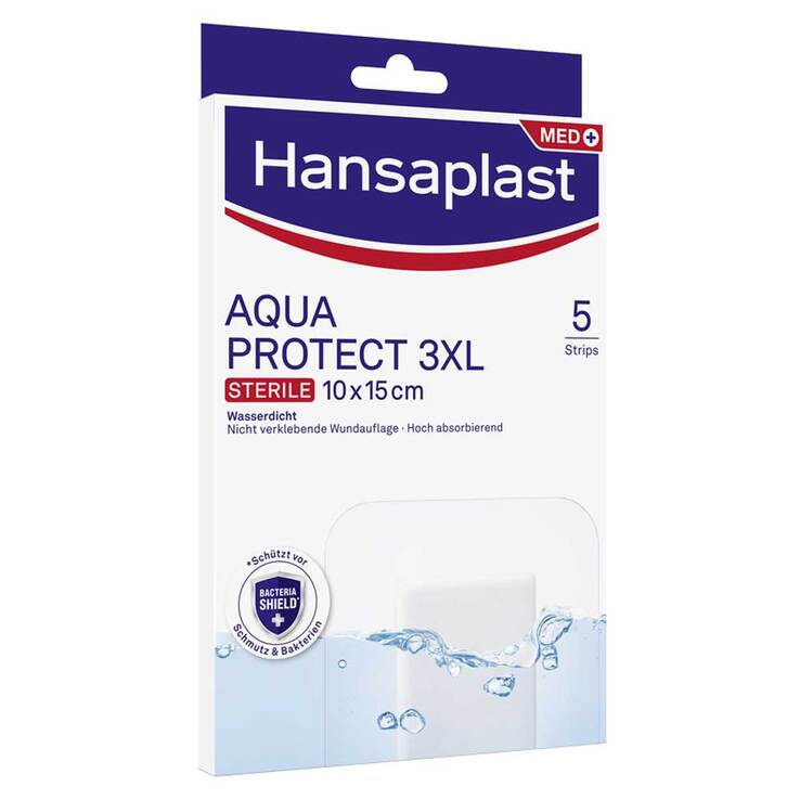 Hansaplast AQUA PROTECT 3XL Wundverband steril 10x15 cm, 5 St