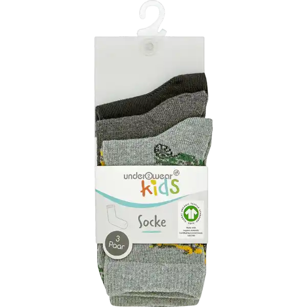 3er-P. Jungen Socken Motorrad 23 / 26 GOTS