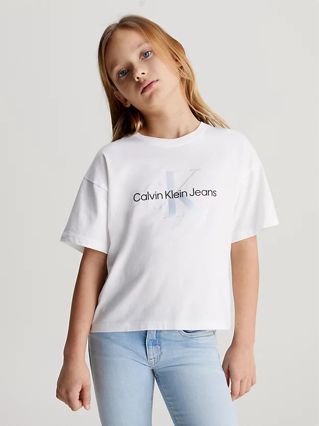 Camiseta com monograma de corte quadrado