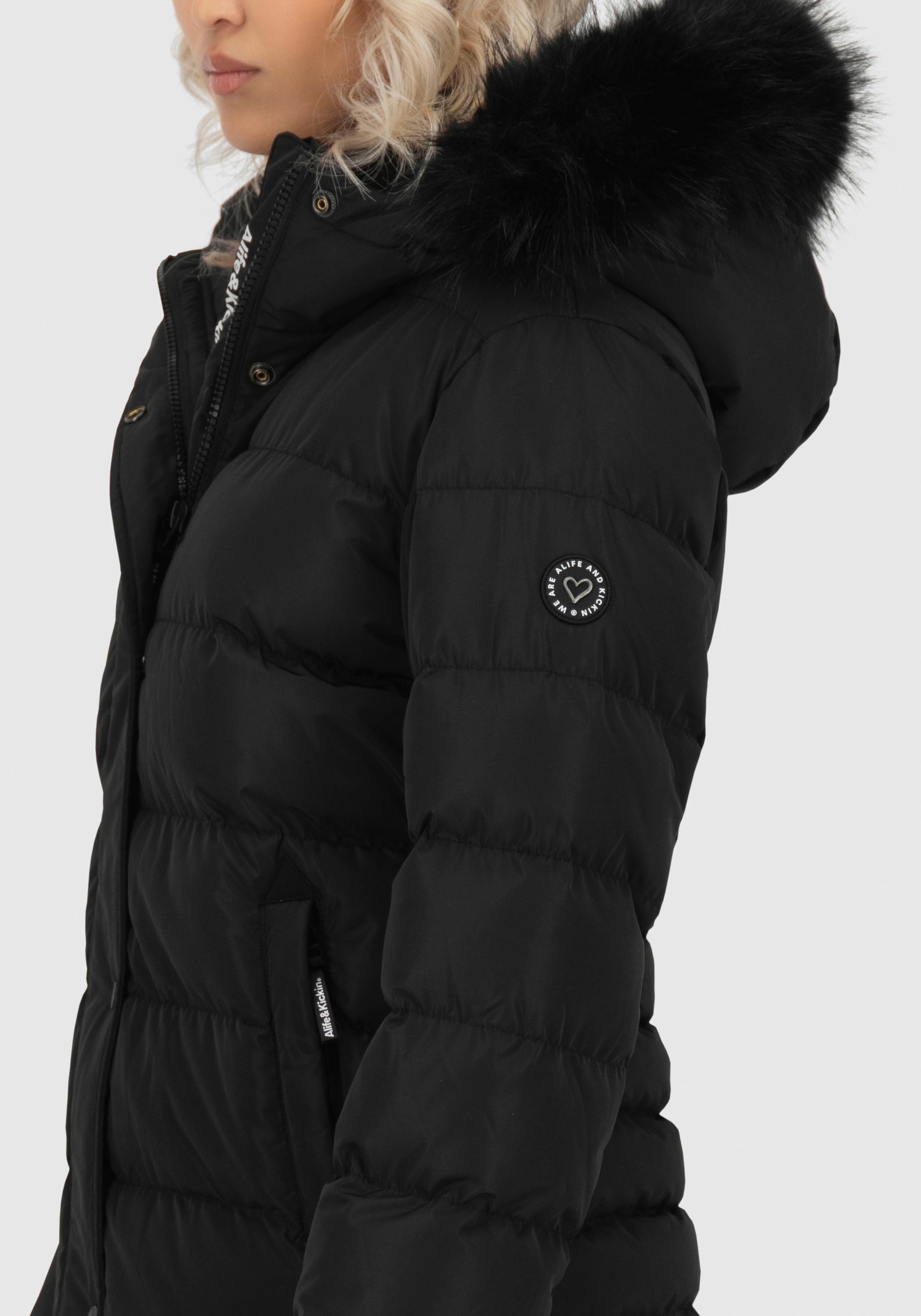 Alife & Kickin Steppjacke »SunndustAK A« mit Kapuze hochwertige Winterjacke mit abnehmbarem Fellimitat