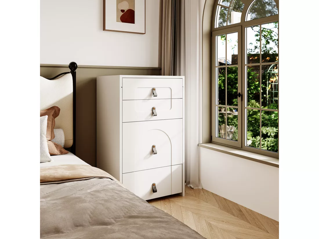 Coiffeuse avec 3 tiroirs, plateau pliable et 1 tabouret - 50 x 40 x 115.6 cm - miroir lumineux LED intégré - Bois MDF - Blanc