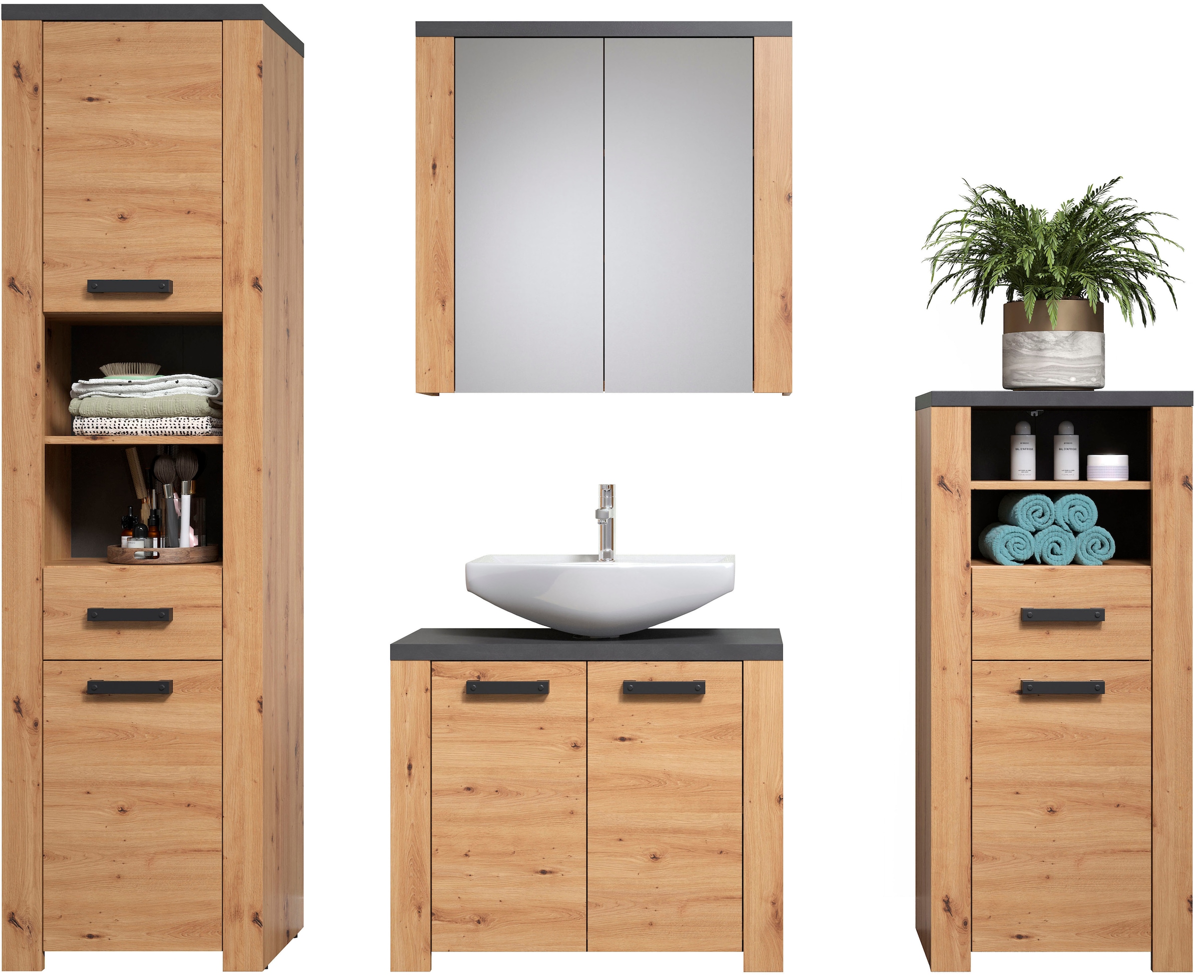 welltime Badezimmer-Set »Ambres« 4 Stk. tlg.