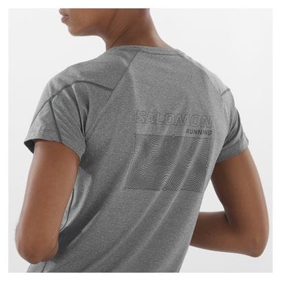 Maillot manches courtes Salomon Cross Run Graphic Gris Femme