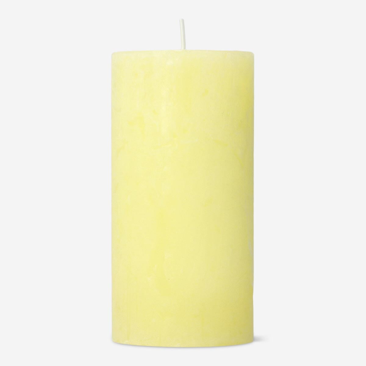 Gult rustikt bloklys - 12 cm
