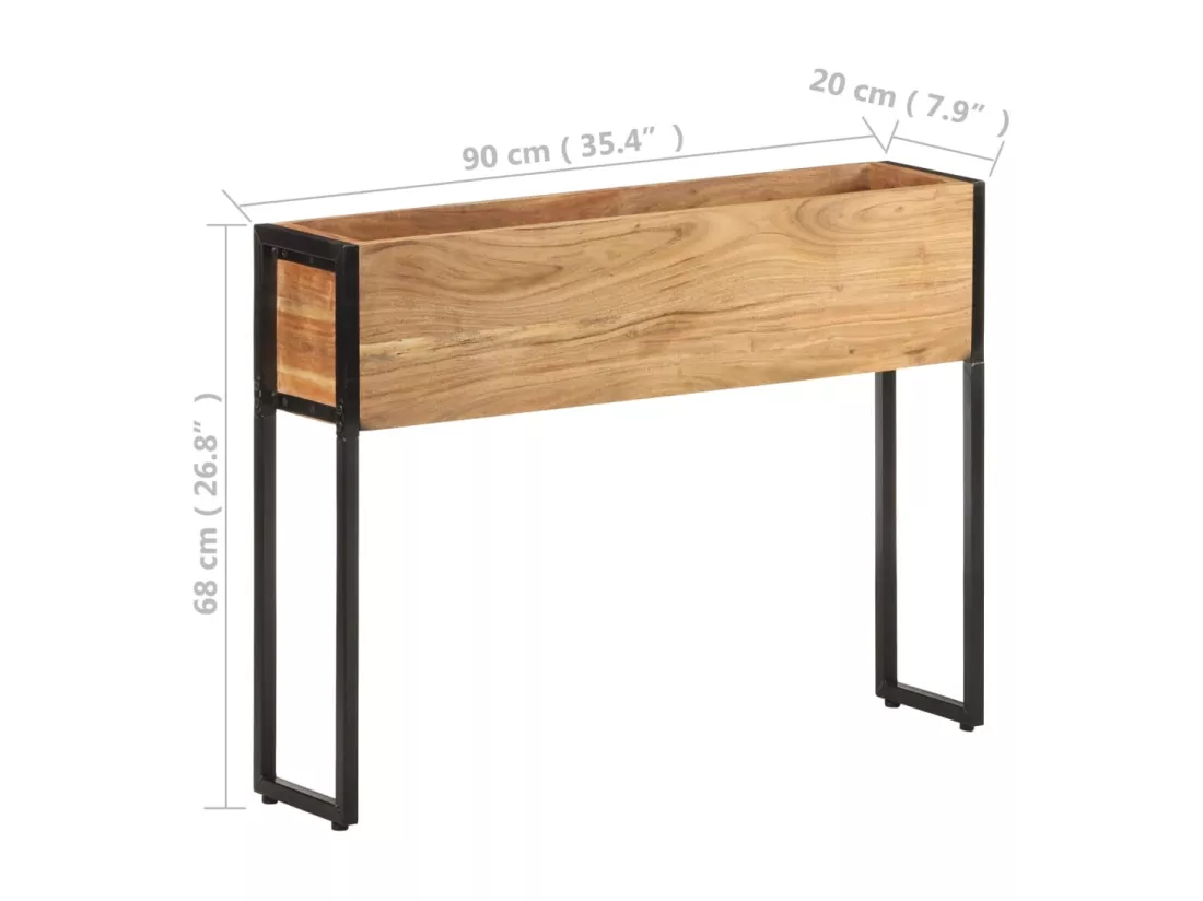 Jardinière bac lit surélevé bois marron 90 x 20 x 68 cm 02_0037964
