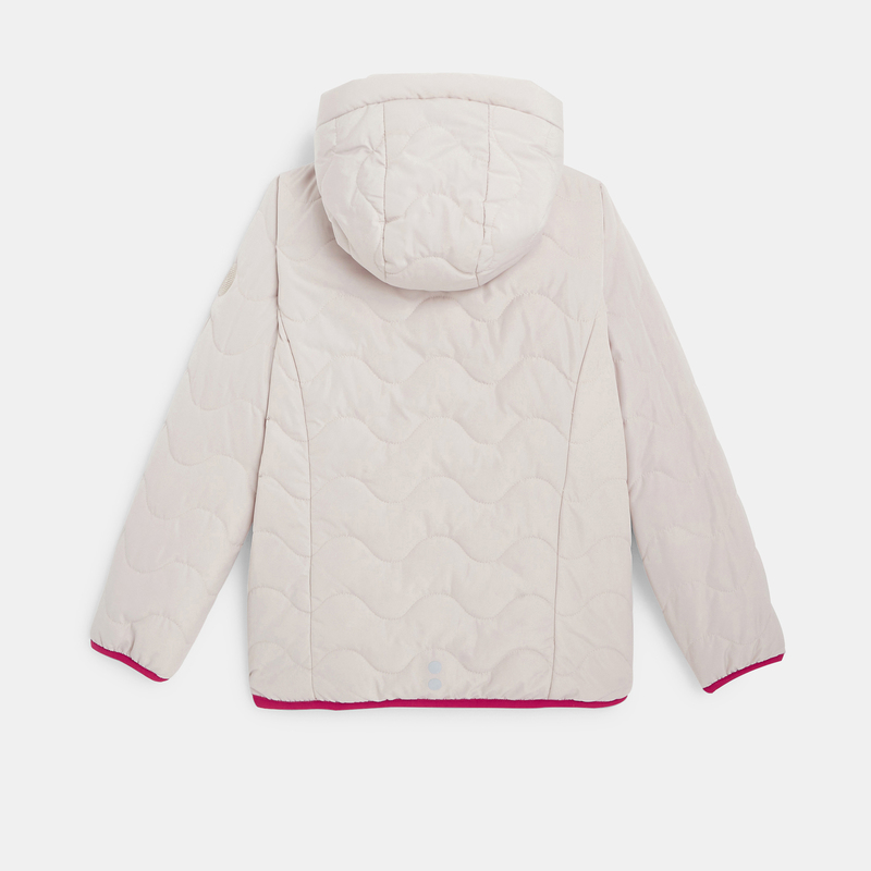 Blouson matelassé et moumoute réversible beige fille