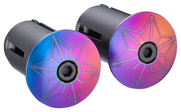 Embout de cintre Supacaz Star Plugz (anodized) Oil Slick