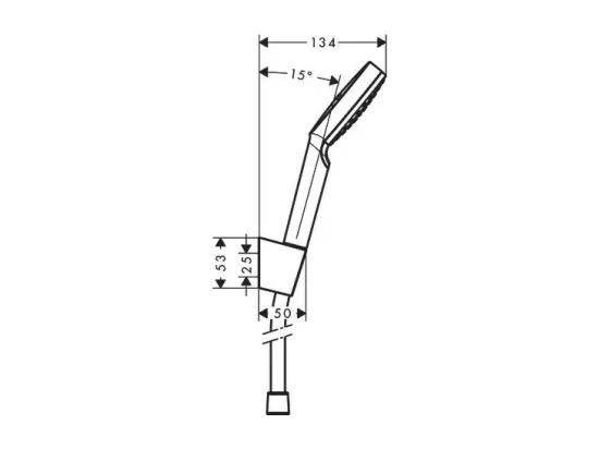 Ensemble support mural et douchette 1jet avec flexible de douche 125 cm blanc/chromé Hansgrohe Crometta