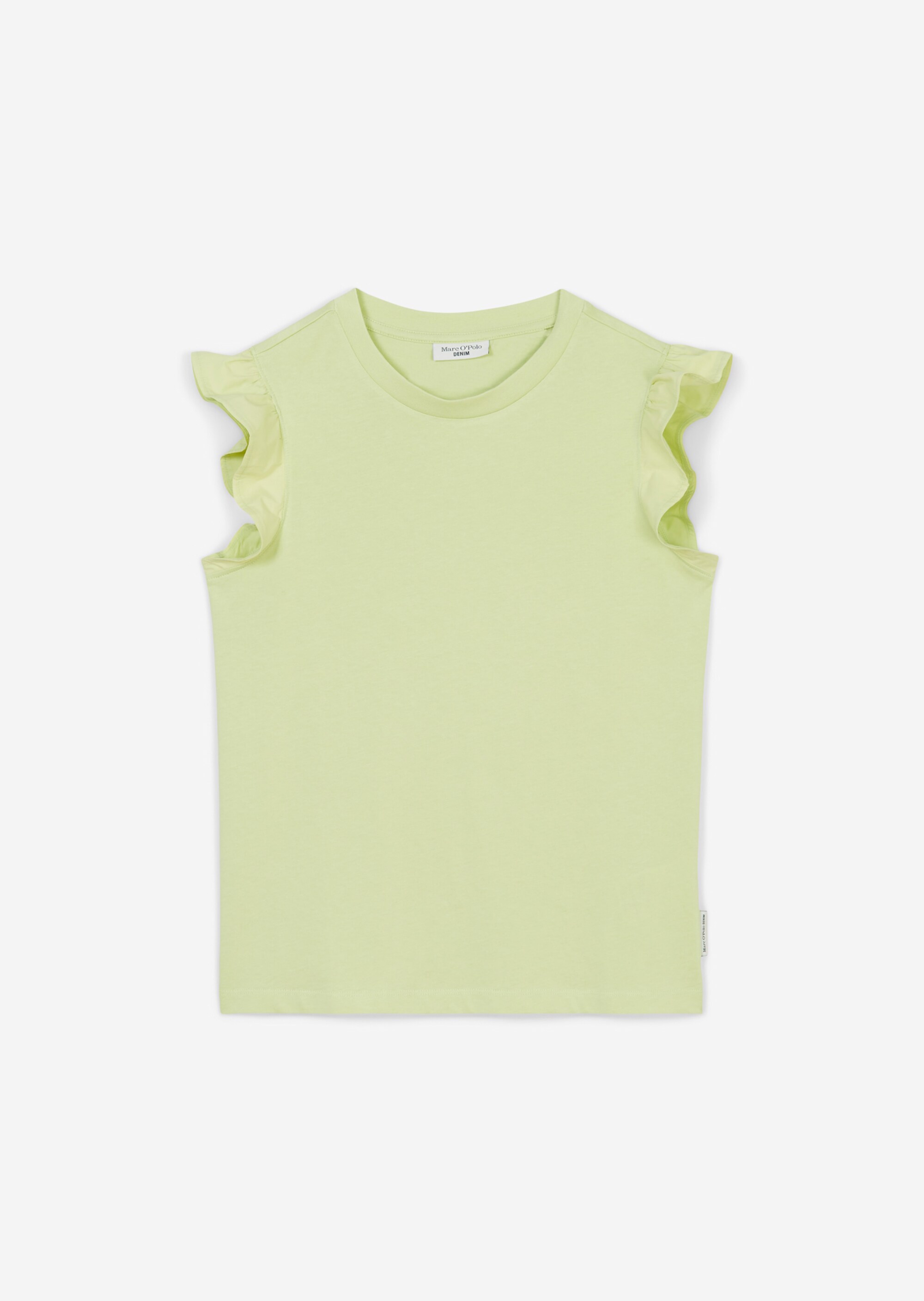 Volant-T-Shirt loose aus Material-Mix