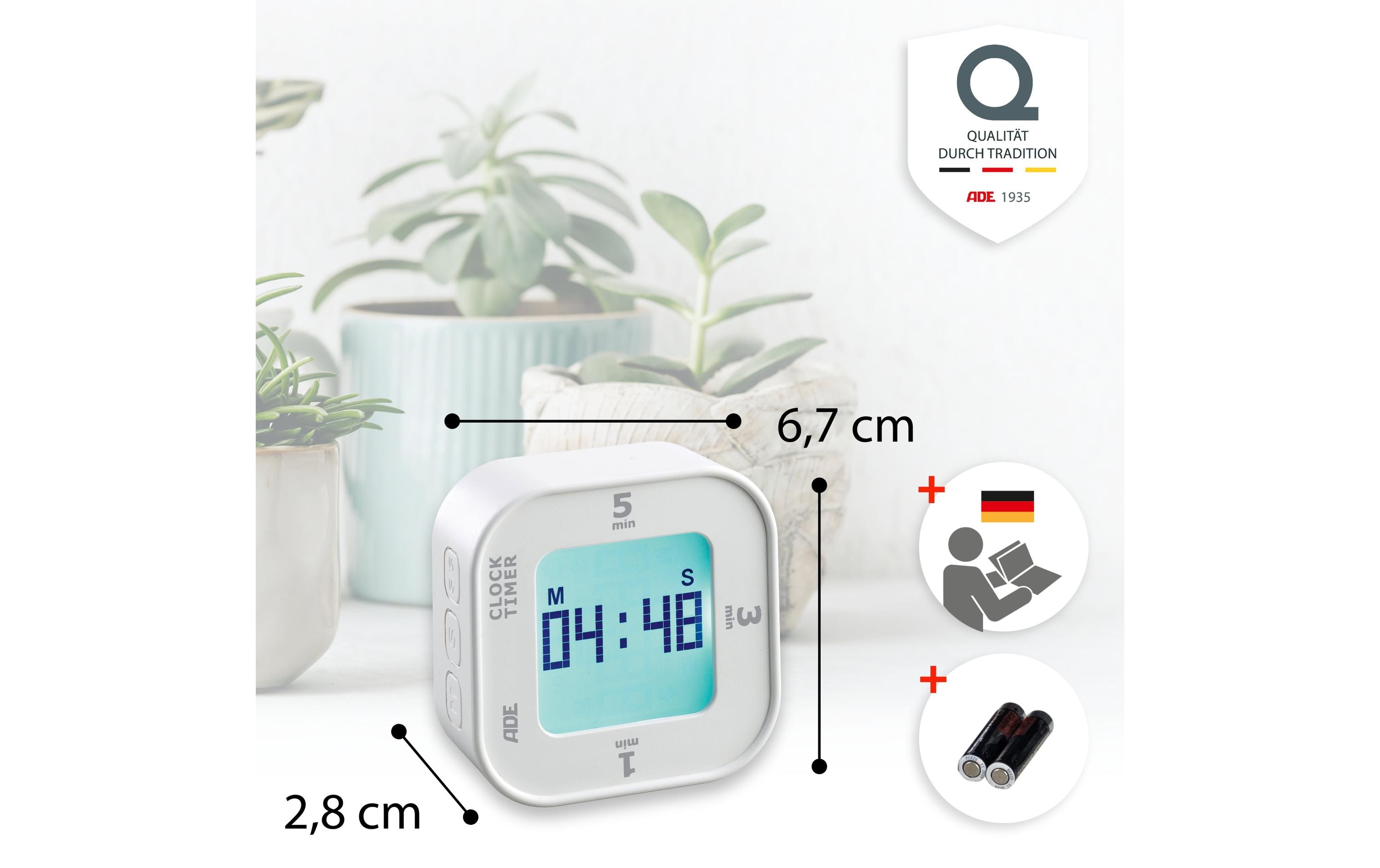 Küchentimer WeissDigitaler Küchentimer mit Kipp-Start