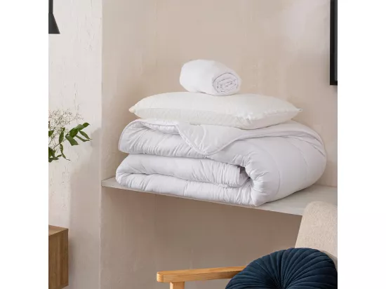 OLYMPE LITERIE | Pack REVERIE Protège matelas + Couette + Oreiller 90x190 cm