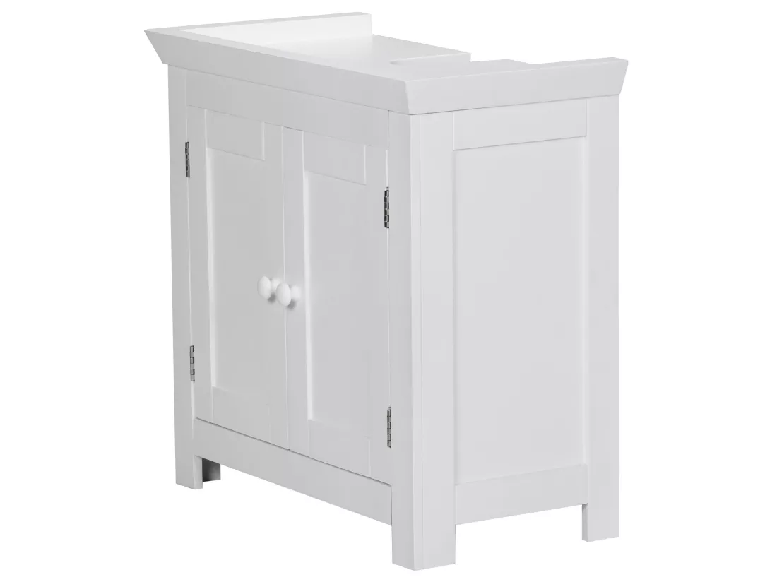 Évier armoire avec 57x55,5x30 cm Blanc Meuble vasque a poser Design Bain