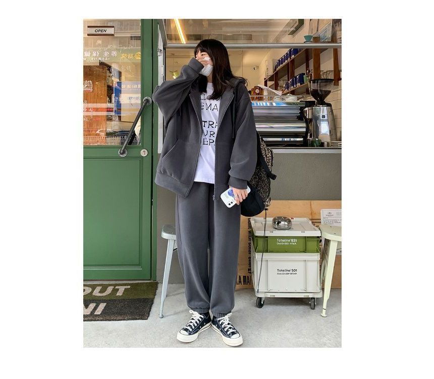 aistera - Effen oversized hoodie met rits