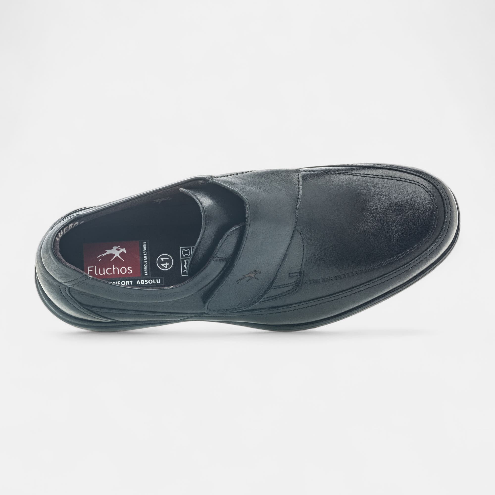 Mocassins pieds sensibles Homme en cuir noir