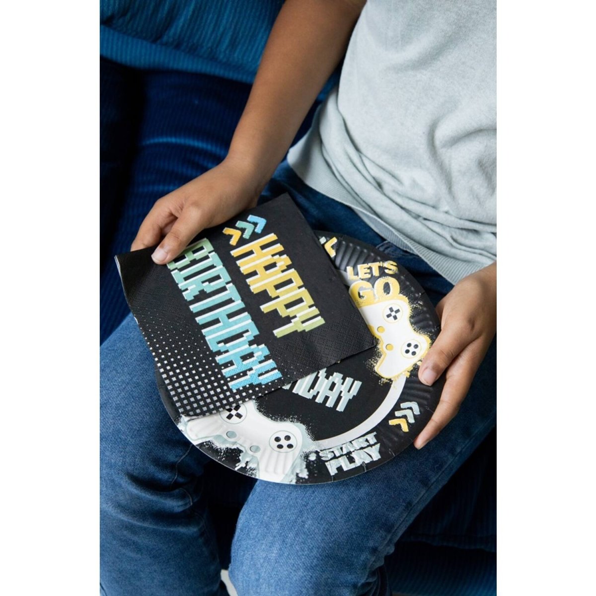 Gaming Party Servetten Happy Birthday 33cm 20st